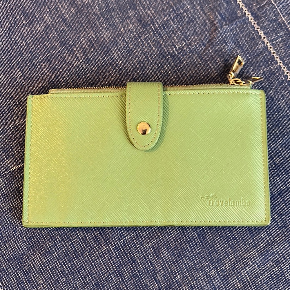 Travelambo Womens Gold Greenery RFID Blocking Bifold Multi Card Wallet